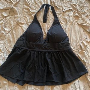 Jcrew black peplum tankini top